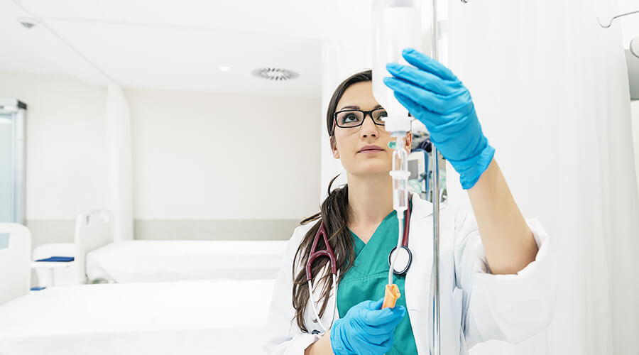 Nurse Arranging IV