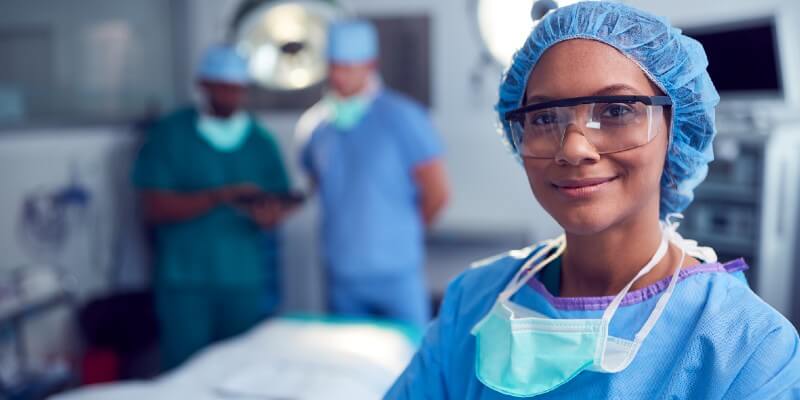 nurse in surgical room