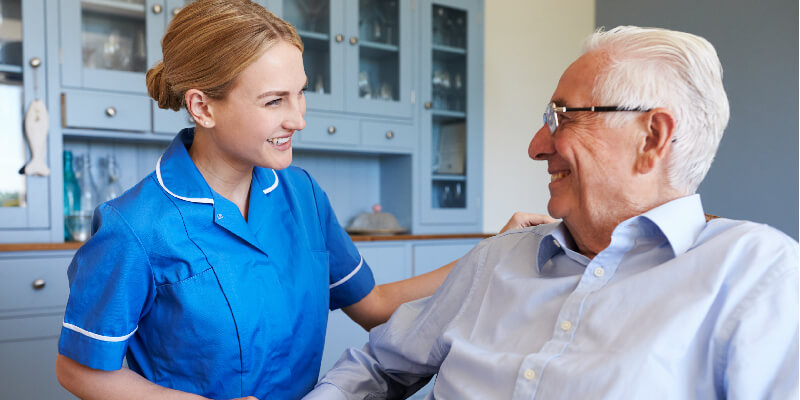 Locum Nurse Helping Man