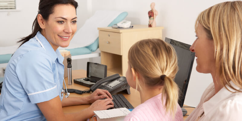 Locum Nurse With Child And Mother